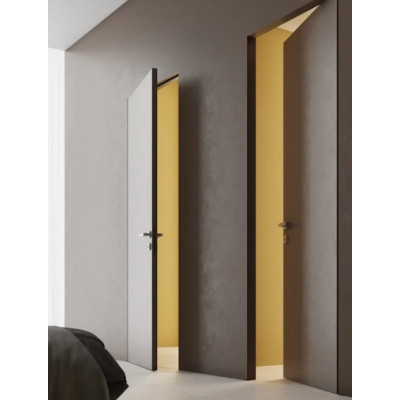 Двери скрытого монтажа Arhitec Line Grezza Slim TS INSIDE + торец AL черный под покраску, Comeo Porte