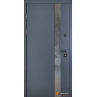Входные двери ABWEHR мод 506 Nordi Glass краска по металлу Ral 7021Т/ВСМ мдф+vinorit Белая, сегмент Defender