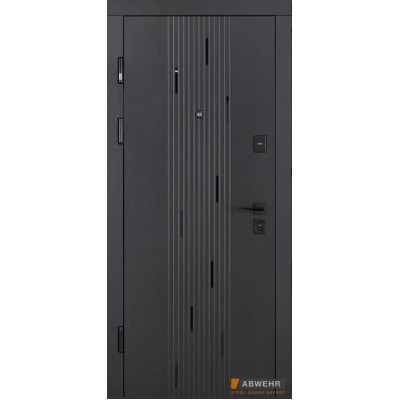 Входные двери Abwehr модель 576/584 Simfonia Черная шагрень/Кашемир супермат Classic Prime