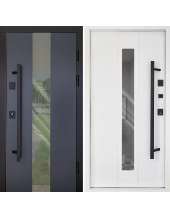 Вхідні двері ABWEHR модель Lampre LP-5 Queen антрацит Vinorit біла+ВСМ серія COTTAGE (ТЕРМОРОЗРИВ, ВУЛИЦЯ)