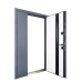 Входные двери ABWEHR 506 Nordi Glass 1200*2050 мм краска по металлу Ral 7021Т/ВСМ мдф+vinorit Белая, сегмент Defender