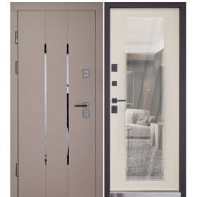 Входные двери ABWEHR модель 549/544 Mira Смоки Софт/Белый Супермат с зеркалом Входные двери ABWEHR модель 549/544 Mira Смоки Софт/Белый Супермат с зеркалом