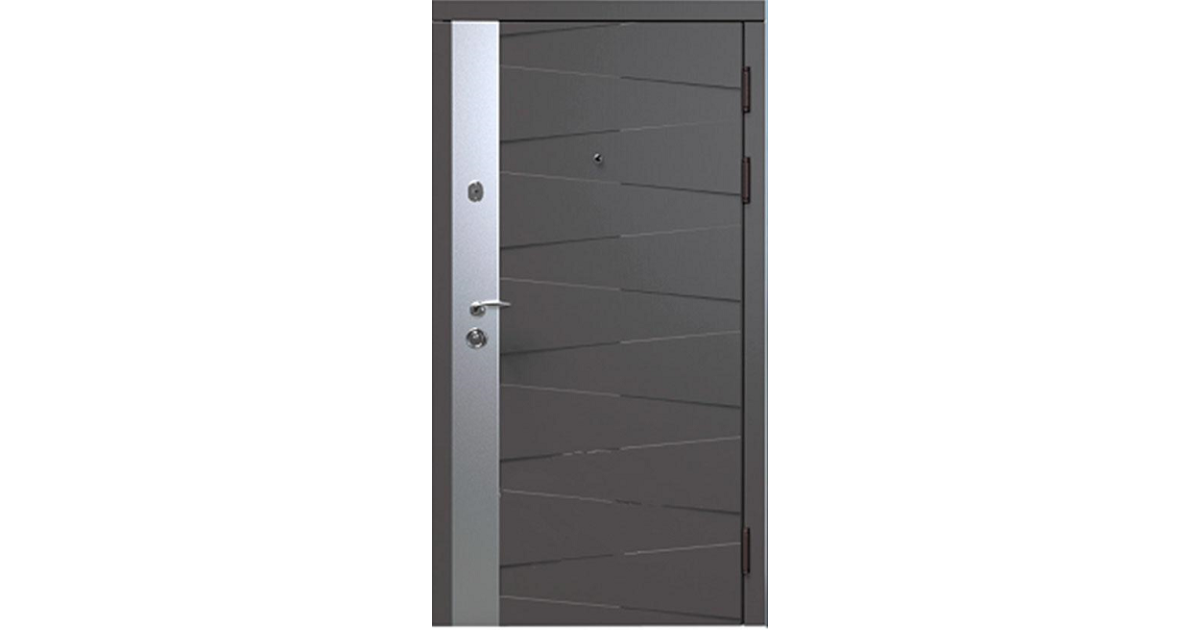 Вхідні двері ARMA 710 Тип-5: Сірий Софттач з вставкою / Білий Супермат ...