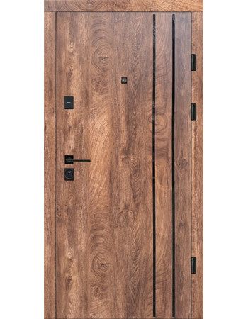 Вхідні двері Artiz модель КС-28 МДФ/МДФ Зріз дерева коньячний