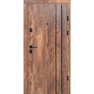 Входные двери Artiz модель КС-28 МДФ/МДФ Срез дерева коньячный