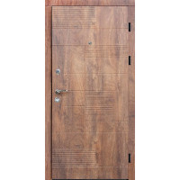 Вхідні двері Artiz ПЛ-18 Еко+ МДФ/МДФ Спил дерева коньячний/Дуб крафт білий