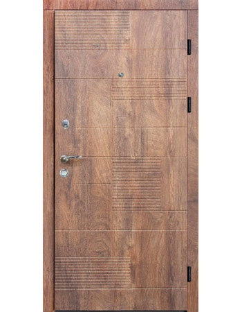 Входные двери Artiz ПЛ-18 Эко+ МДФ/МДФ Спил дерева коньячный/Дуб крафт белый