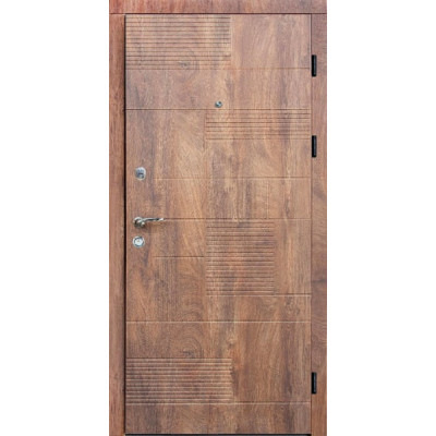 Входные двери Artiz ПЛ-18 Эко+ МДФ/МДФ Спил дерева коньячный/Дуб крафт белый