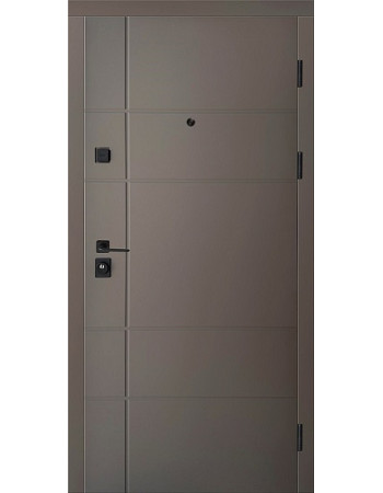 Вхідні двері Artiz ПЛ-19 Еко+ МДФ/МДФ Темний хакі софттач/Білий матовий гладкий