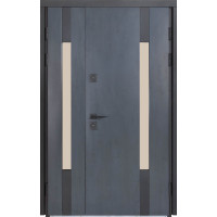 Двері Булат полуторні Термо Хаус модель 706/431 вулична Темний антрацит/Білий атласний (Кале) 1200мм