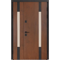 Двері Булат полуторні 1200мм Термо Хаус 706/431 (Дуб бронза/Вулична молочний)