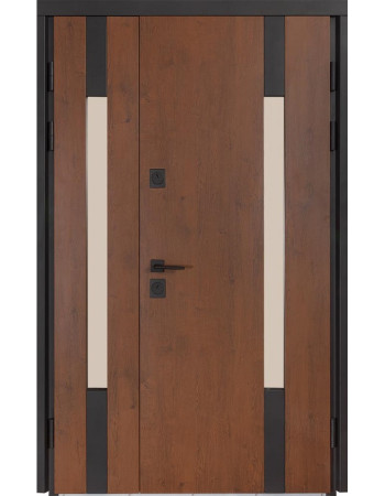 Двері Булат полуторні 1200мм Термо Хаус 706/431 (Дуб бронза/Вулична молочний)