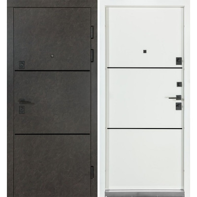 Вхідні двері Булат Термо Fortezza модель 536 колір Мamba morion/Білий супермат