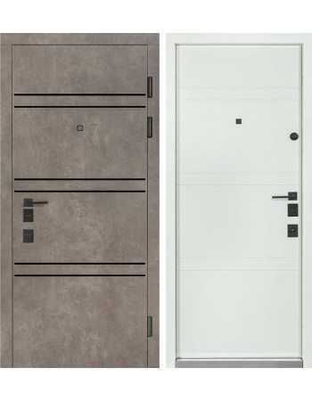 Вхідні двері Булат Термо Expert модель 550/253 колір Роксі антрацит сірий/Білий супермат