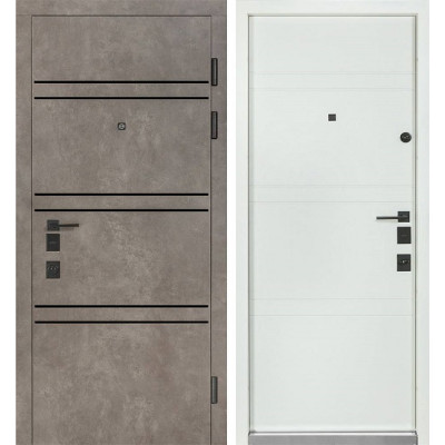 Вхідні двері Булат Термо Expert модель 550/253 колір Роксі антрацит сірий/Білий супермат