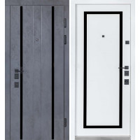 Вхідні двері Булат 575/568 ТЕРМО ОЛІМП (квадро) Mottura колір Оксид чорний/Білий матовий КВАРТИРНИЙ ТИП