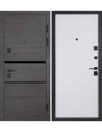 Двері Булат Цитадель В-83 (квадро) Kale модель 593/248 Венге горизонт сірий/Біла шагрень (квартира)