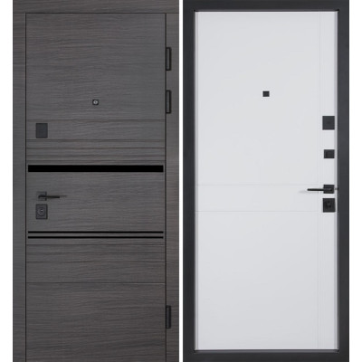 Двері Булат Цитадель В-83 (квадро) Kale модель 593/248 Венге горизонт сірий/Біла шагрень (квартира)