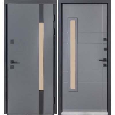 Двери Булат Cottage, модель 705/431 Metalic Grey/Уличная Титан (уличный тип)
