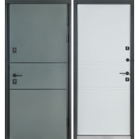 Двери Булат Cottage, модель 703/237 metalic grey/белый атласный (уличный тип)