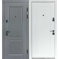 Двері Булат 269/263 Хром/Білий матовий Серія Статус (квадро) Securemme