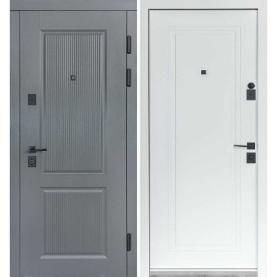 Двері Булат 269/263 Хром/Білий матовий Серія Статус (квадро) Securemme