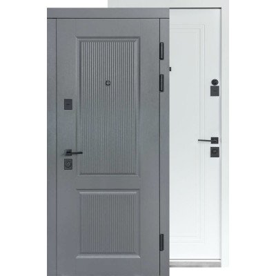 Двері Булат 269/263 Хром/Білий матовий Серія Статус (квадро) Securemme