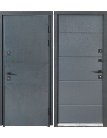 Двері Булат ТЕРМО HOUSE модель 703/191 Темний Антрацит/Вулична Антрацит сірий (вуличний тип)
