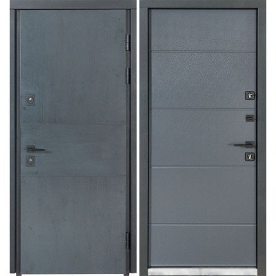 Двері Булат ТЕРМО HOUSE модель 703/191 Темний Антрацит/Вулична Антрацит сірий (вуличний тип)