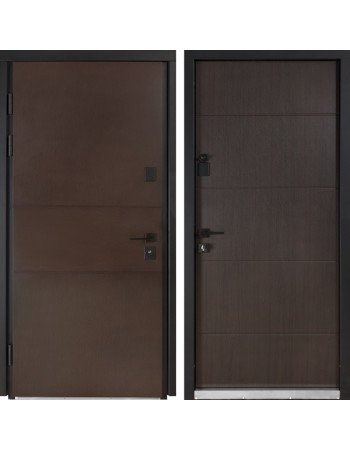 Двери Булат ТЕРМО HOUSE модель 703/191 Венге темный/Венге темный (уличный тип)