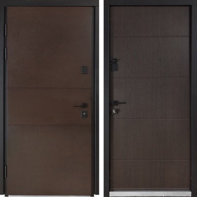 Двері Булат ТЕРМО HOUSE модель 703/191 Венге темний/Венге темний (вуличний тип)