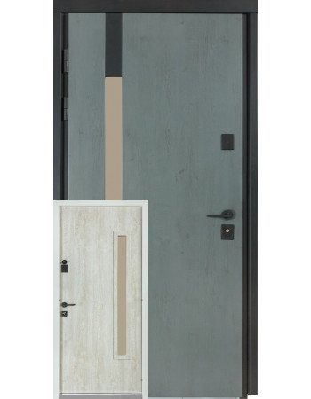Дверь Булат ТЕРМО HOUSE модель 705/428 Антрацит Уличная / Дуб Полярный