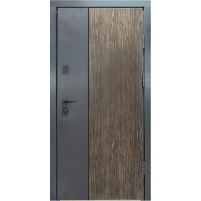 Входные двери CITY LUX 1 Лампре Дуб Вулканический / Антрацит (внутренняя отделка ПВХ-05) (улица)