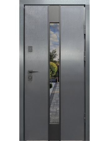 Входные двери City Lux 2 Лампре Антрацит/Сосна Прованс (улица)