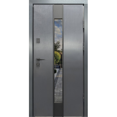 Вхідні двері City Lux 2 Лампре Антрацит/Сосна Прованс (вулиця)