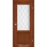 Межкомнатные двери ТМ DARUMI Коллекция GALATN модель GL-01 (Орех роял/ромб графит D1) со стеклом сатин