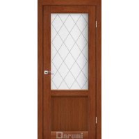 Межкомнатные двери ТМ DARUMI Коллекция GALATN модель GL-01 (Орех роял/ромб графит D1) со стеклом сатин