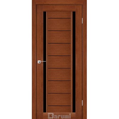 Межкомнатные двери ТМ DARUMI модель MADRID (Орех роял) с чёрным стеклом