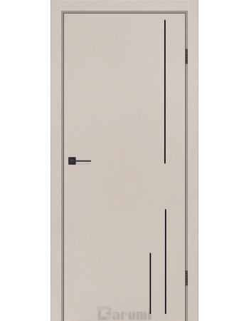 Межкомнатные двери ТМ DARUMI модель PLATO LINE PTL-06 (Дымчатый краст) черный молдинг толщиной 8 мм