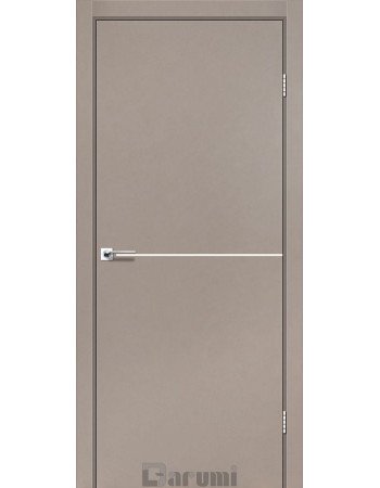 Межкомнатные двери ТМ DARUMI модель PLATO LINE PTL-03 (Серый краст) молдинг никель