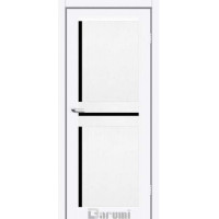 Межкомнатные двери ТМ DARUMI модель NEXT (Белый матовый) с черным сколом