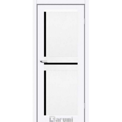 Межкомнатные двери ТМ DARUMI модель NEXT (Белый матовый) с черным сколом