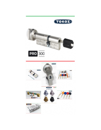 Цилиндр "TOKOZ" PRO 300 60 мм (30*30T) (ключ / тумблер)