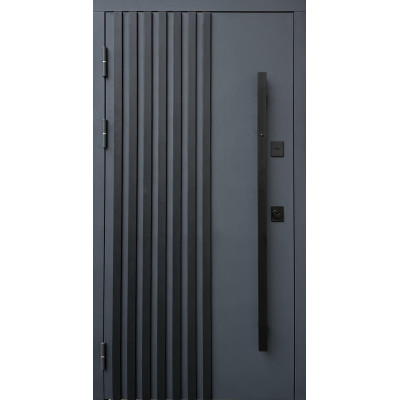 Вхідні двері ФОРТ-М Ніцца ручка з підсвіткою зовні метал 7016/внутрішня МДФ білий мат Вхідні двері ФОРТ-М Ніцца ручка з підсвіткою зовні метал 7016/внутрішня МДФ білий мат