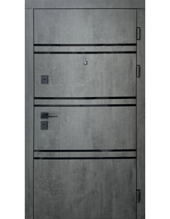 Вхідні двері Форт Тріо Паралель бетон темний/бетон сірий