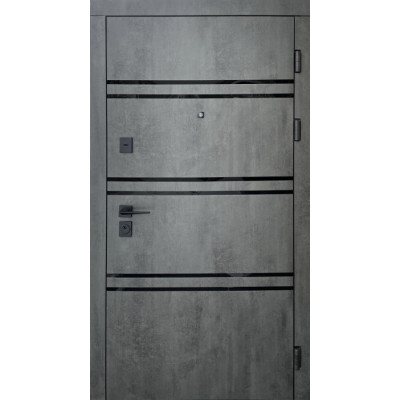 Вхідні двері Форт Тріо Паралель бетон темний/бетон сірий
