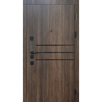 Вхідні двері серії Віп 4К модель Фокус Дуб табак /Дуб табак «Форт-М»