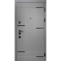 Вхідні двері ФОРТ-М Віп 4К модель Муссон терморозрив мусонне дерево + молдинг чорний/мусонне дерево світле + біла рама