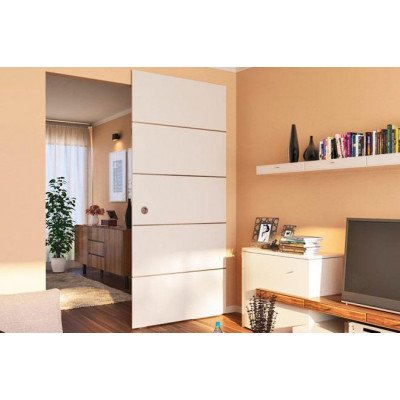 Комплект фурнитуры для раздвижных дверей DESIGN 80-M для 1-ого дверного полотна до 80 кг, с ходовой шиной алюминий без покрытия 1100 мм и нижней опорной направляющей 2200 мм