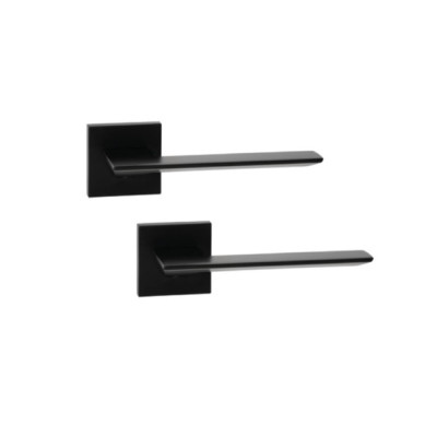 Дверная ручка KEDR ULTRA R21 - 175 тонкая розетка Черный матовый (MBP)